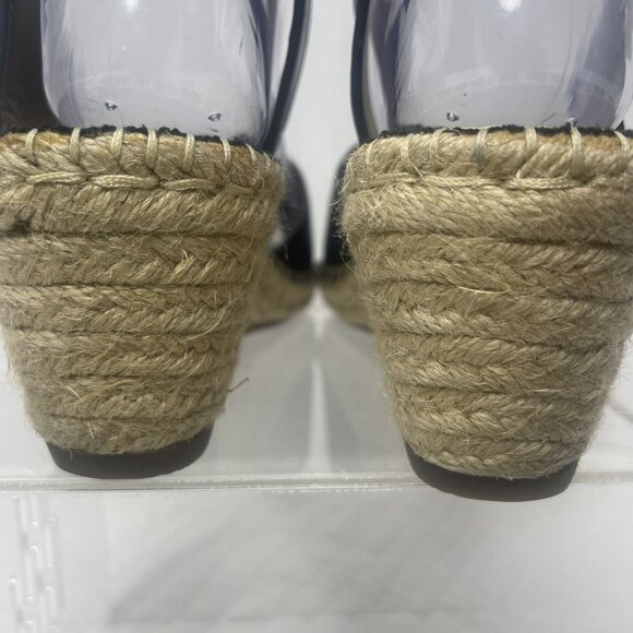 Clarks Black Leather Petrina Selma Ankle Strap Wedge Open Toe Sandal 8M - Picture 5 of 10